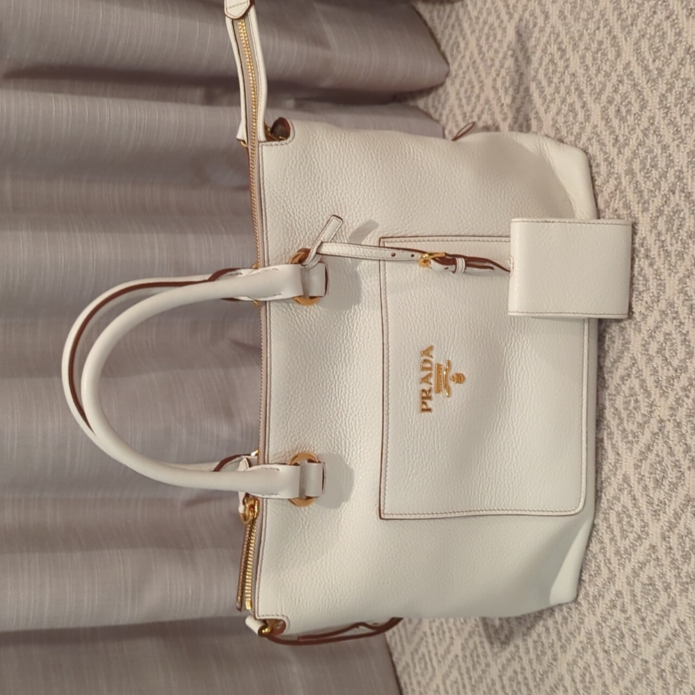 Prada white bag wear crossbody or handle